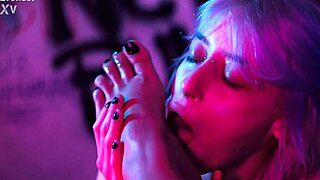 lesbian foot lovers in wet pussy action