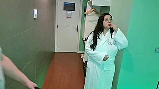 Latina milf oils chubby hotel handyman, squirting in blissful orgasm