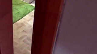 My Horny 18 Year Old Stepson Caught Me Pissing From My Hairy Mature Pussy