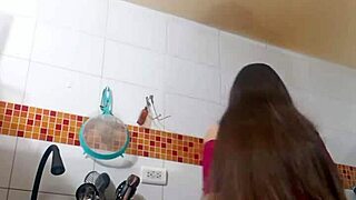 Hot aunt masturbating for her stepson