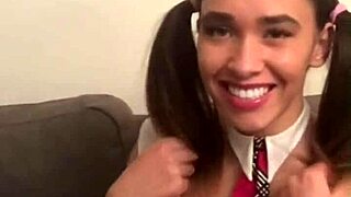 role play horny young woman shows her tits to the teacher in exchange for a sweet blowjob