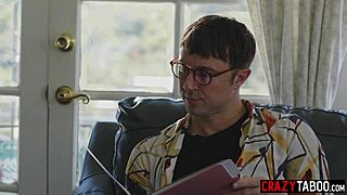 Laney Grey's big ass teen pounded hard by counselor and boyfriend's big cocks