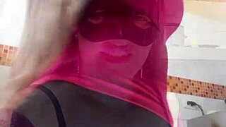 Hot aunt masturbating for her stepson