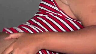 Intense morning session with my stepsister in the dorm, flashing big natural tits and licking pussy.