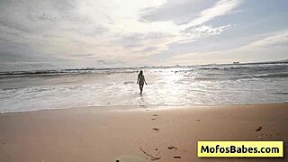 Wow, Sahara Skye sucks her friend's dick and reveals boobs at the beach!