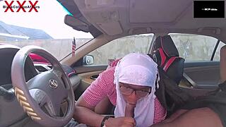 Horny schoolgirl begs uber driver for sex, gets intense doggystyle in car