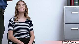 Cute Shea caught stealing in the mall and now she's satisfying the mall cop with rough sex.