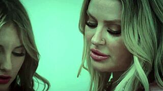 stepmom jenna starr and melody marks share a threesome with lucky stepson joshua lewis