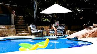 emma haize poolside huge cock pov deepthroat blowjob and facial.