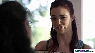 colleagues reconnect with intense pussy licking session