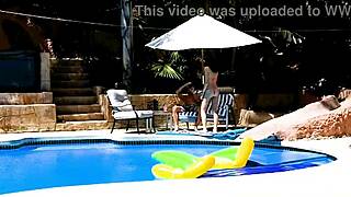 emma haize poolside huge cock pov deepthroat blowjob and facial.