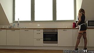 Costumed maid gets assfucked and jizzed by monster BBC in HD