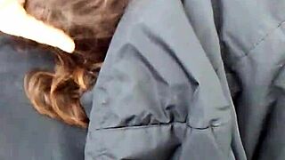 Amber's Blowjob In The Truck, With Cum In Mouth