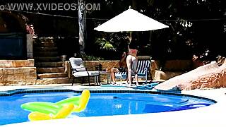 emma haize poolside huge cock pov deepthroat blowjob and facial.