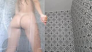 Enjoying a hot and sensual shower session