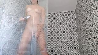 Enjoying a hot and sensual shower session