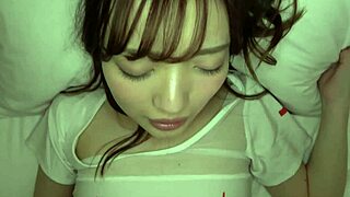 Drunk girl with beautiful pink nipples gets creampied after intense sucking