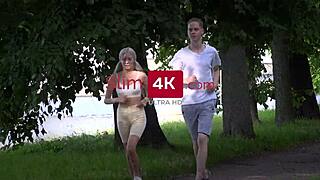 i fucked petite blonde after morning jogging and gave her facial