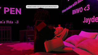 nasty white girl wanders into the hood, surrounded by thugs, learning a lesson in roblox