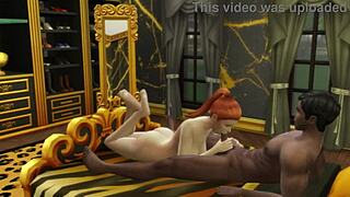 look, the curvy redhead is getting railed hard by a huge black cock in this cartoon