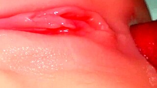 Detailed anal penetration without condom in shaved ass