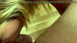 A blonde delivers a sloppy deepthroat blowjob with teasing and gagging