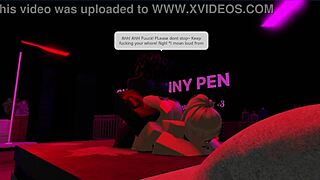 nasty white girl wanders into the hood, surrounded by thugs, learning a lesson in roblox