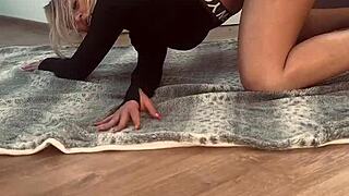 Hot college girl demonstrates unique yoga positions