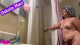 Chubby dakota marr showers hairy