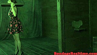 Why is the bound milf getting whipped during bdsm fetish?