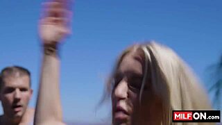 Blonde busty milf trainer seduces horny student with amazing big tits 😍 - rachael cavalli codey steele