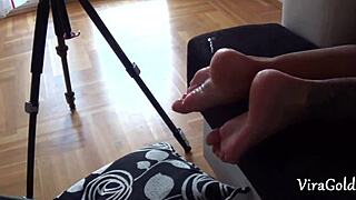 Jerked Off And Came On Camilla's Beautiful Feet