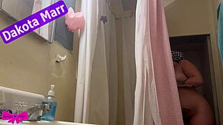 Chubby dakota marr showers hairy