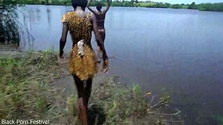 the chiefs son picked a random girl while dancing and fucked her on a tree in africa