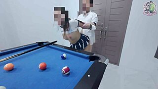 Thai Girl Climbs Pool Table for Intense Fuck