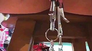 big pink pussy lips dangled and stretched with weights