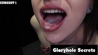 lizzie love tries gloryhole blowjobs for the first time