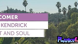 Redhead hottie Maya Kendrick casually strips off her pajamas to show her big tits