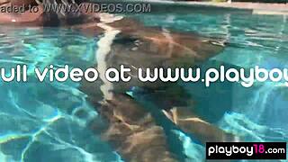 I's Naked Ebony MILF Ana Foxxx Fingering Her Hairy Black Pussy Under the Water