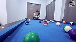 Thai Girl Climbs Pool Table for Intense Fuck