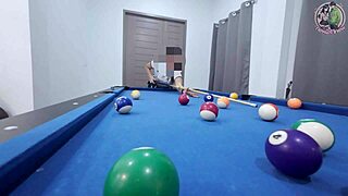 Thai Girl Climbs Pool Table for Intense Fuck