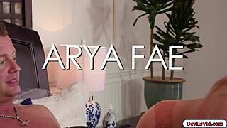 Sexy Blonde Arya Fae Passionately Sucks Boyfriend's Dick