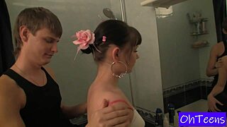 Kveta and nikola share intimate bathing and shower moments in college dorm