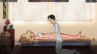 I, the slutty masseur, get jenny's pussy all wet and excited, oh man it's so hot!