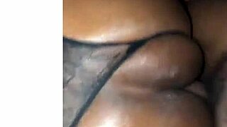 Oiled up my black ass and took his big dick deep in this fat pussy