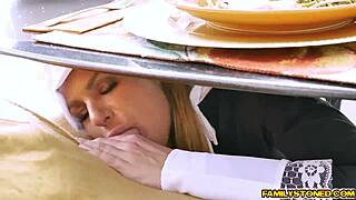 The Cock Sucking Girls Feel Intense Pleasure On Their Knees For Oral Service