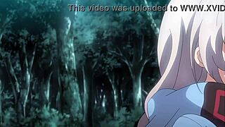 Busty hentai babe moans during monster fuck