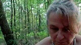 Slave f exhib and training uro in the forest with dirty talk