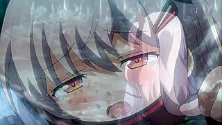 Busty hentai babe moans during monster fuck