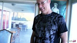 Loser cuckold husband watches cougar wife get rough interracial fuck by big black cock